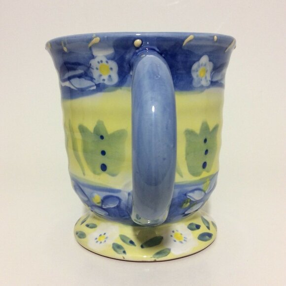 LES Fleurs Coffee Mug Cup Oversized Hand Painted - Picture 5 of 8
